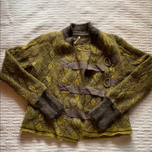 Free People Lime Green Wool Sweater